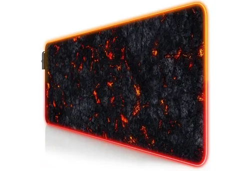 Titanwolf Gaming Mauspad RGB – XL LED Mousepad 800 x 300 mm - Mauspads für Gamer, rutschfest und abwaschbar, bietet Geschwindigkeit & Präzision mit stylischem Lavamotiv.