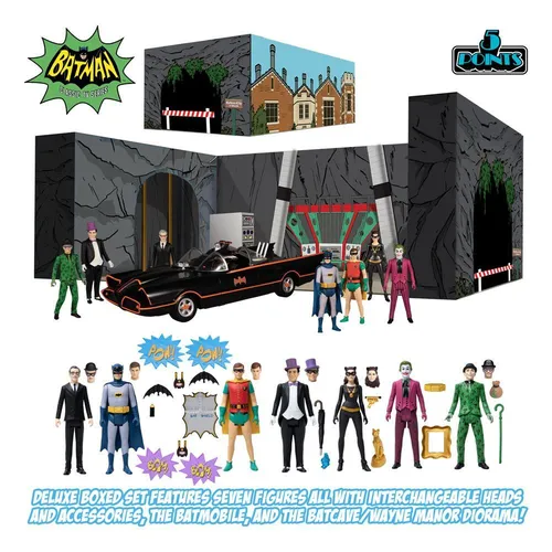 Mezco Toys Batman Classic TV Series 5-Punkt Deluxe Box Set - Actionfiguren für Kinder, detailgetreue Nachbildung des Batman von 1966 in einer hochwertigen Deluxe Box.