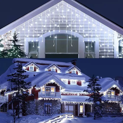 LED-Lichtervorhang Weihnachts-Tropfen LED, wasserdicht, 8 Modi, 216 Dioden, 5 m