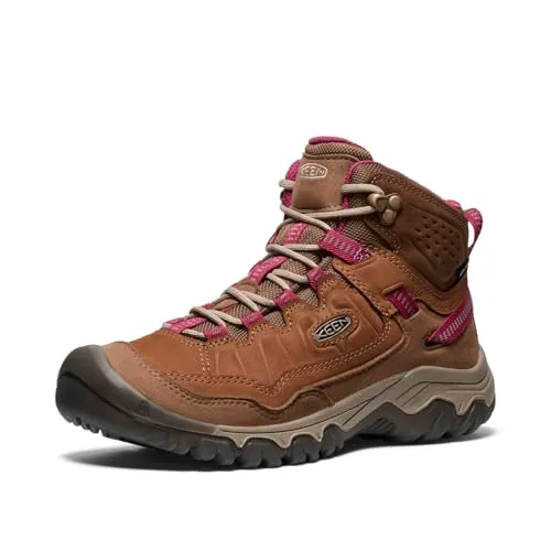 KEEN Targhee 4 Damen-Wanderstiefel, mittelhoch, langlebig, bequem, wasserdicht, Bison/Beaujolais, 43 EU