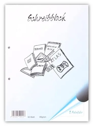 A4 Schreibblock für die Grundschule, 80g/qm, gelocht (Lineatur 3)