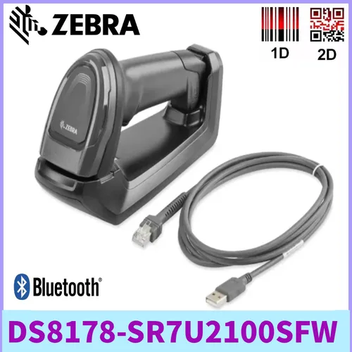 Zebra DS8178 Scanner mit Ladestation CR8178 - Bluetooth-fähiger Laser-Scanner für schnelle und präzise Datenerfassung, ideal für den Einsatz im Einzelhandel und Lager.