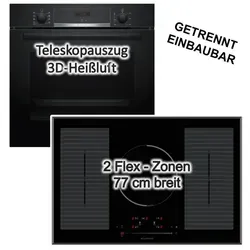Herdset Einbaubackofen BOSCH Hydrolyse & Wolkenstein Induktionskochfeld 77cm