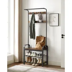Vasagle Garderobenständer HSR40B, schwarz in braun von VASAGLE