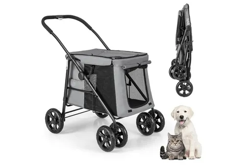 GOPLUS Klappbarer Hundewagen für Haustiere bis 40 kg