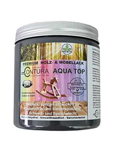 Lack für Kinderspielzeug Möbellack 2in1 Buntlack 250ml DIN EN71-3 Seidenmatt Holzlack Kindermöbel Farbe Holzfarbe Innen und Außen (RAL 5014 Taubenblau)