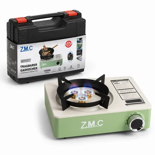 Gaskocher 1-Flammig 3500W 3-Brenner Campingkocher mit Piezo inkl. Koffer
