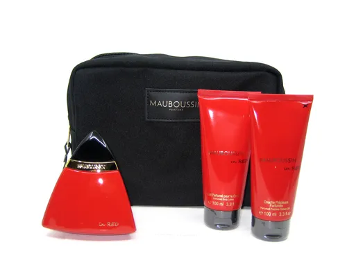 Mauboussin in Red 100 ml EdP + 100 ml Shower Gel + 100 ml Body Lotion NEU & OVP