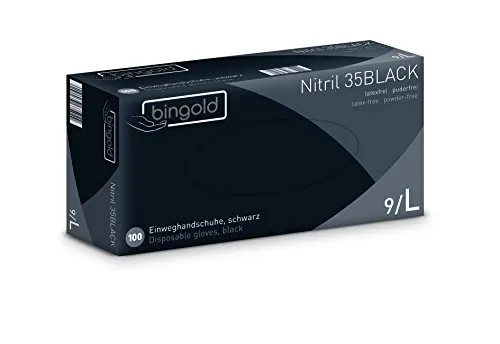 Einmalhandschuhe Nitril 35BLACK, schwarze Nitrilhandschuhe, Größe L, 10x100-er Pack