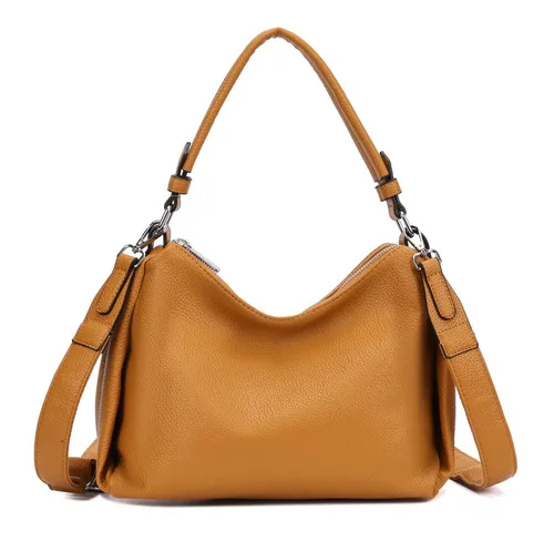 ITALYSHOP24 Schultertasche DAMEN TASCHE SHOPPER Umhängetasche Crossover Hobo Bag Leder Optik (Spar-Set: Tasche mit 2 Gürtel. Zusatz Stoffgurt/Umhängeband, mit Schultergurt), Henkeltasche Reisetasche Crossbag für Büro Freizeit Urlaub BodyBag