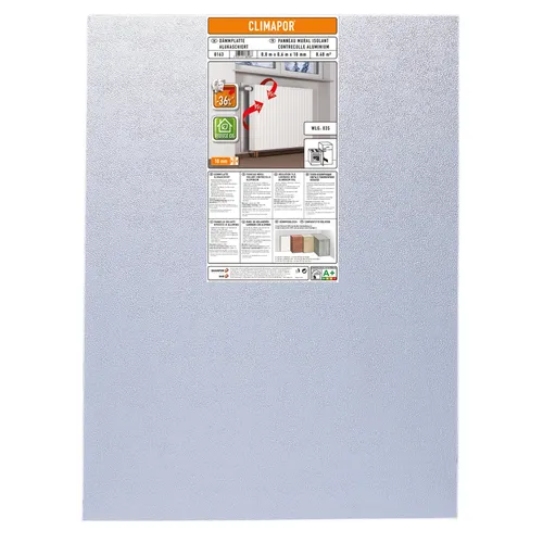 Climapor Dämmplatte alukaschiert, Hitze-Kälte-Stop - 0,8m x 0,6m x 10mm - 12 Stk