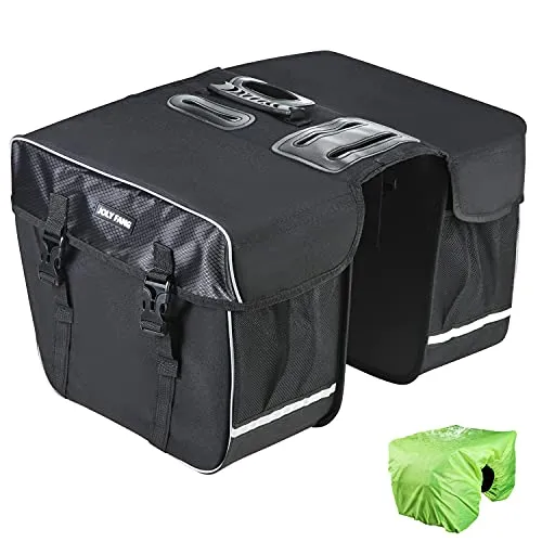 JOLY FANG Gepäckträgertasche, Fahrradtasche für Gepäckträger, Fahrrad Doppeltasche Wasserdicht, Reißfeste Fahrrad Reisetasche mit Regenschutz, 30L