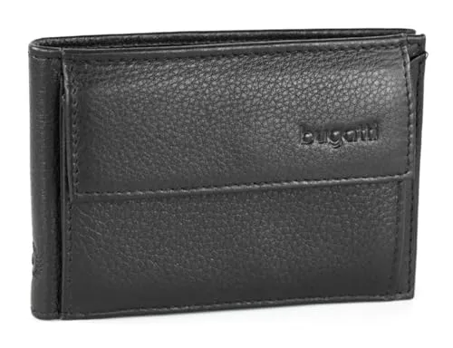 Bugatti Sempre Geldbörse Herren Leder 4CC – Elegantes Portemonnaie für Männer - Herren-Geldbörse mit 4 Kartensteckfächern und hochwertigem Leder, perfekt für Freizeit und Business. Kompakt und leicht für die Hosentasche, geliefert in edler Geschenkbox.