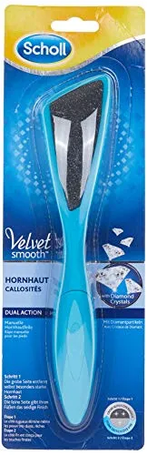 Scholl Velvet Smooth Hornhautfeile mit Diamantpartikeln - Raspelfeilen für die Fußpflege – Entfernt Hornhaut sanft und effektiv für sofort sichtbare Ergebnisse mit ergonomischem Griff und dualer Anwendung.