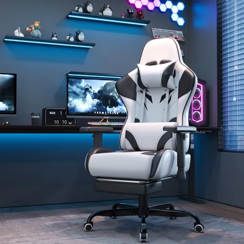 HOMALL U-förmiger Eckschreibtisch 170cm mit LED-Monitorhalterung - Stylischer und funktionaler Schreibtisch für Ihr Büro mit verstellbarer Monitorhalterung, zwei Steckdosen und USB-Anschlüssen. Robuste Materialien sorgen für Langlebigkeit und Stabilität.