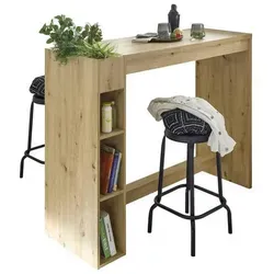 Carryhome Bar aus Eiche - Stehendes Barmöbel - Elegante Bar in Eiche, 140x110x50 cm, ideal für Esszimmer und gesellige Abende. Hochwertiger Holzwerkstoff sorgt für Langlebigkeit und Stil.
