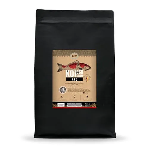 Nutramare Koi360 Pro Swim 4,5 kg Herbst-Koifutter | Ideales Wachstum durch 40% Protein, Spirulina für Intensive Farben