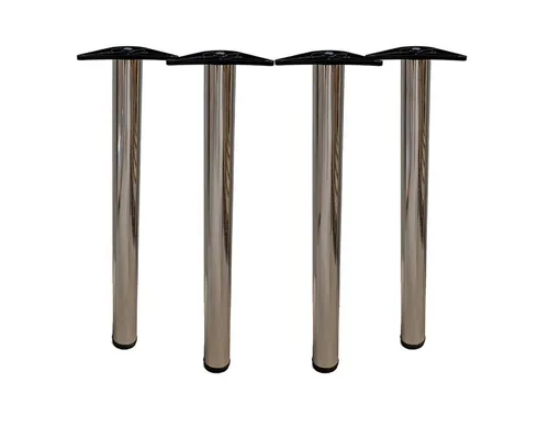 MS Tischbein 4er Set Edelstahl-Optik 710mm - Höhenverstellbare Tischfüße in Edelstahl-Optik, ideal für individuelle Anpassungen. Lieferumfang: 4 Tischfüße, Montageplatten und Gewindestifte.