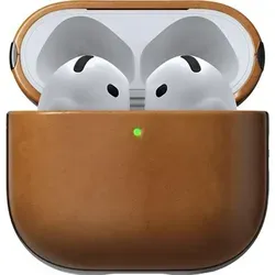 NOMAD Modern Leather Case für Airpods | Robuste Echtleder Schutzhülle - Audio-Zubehör: Hochwertige Schutzhülle aus nachhaltigem Vollnarbenechtleder mit stoßfesten TPE-Bumper und weicher Mikrofaser-Verkleidung für optimalen Schutz.