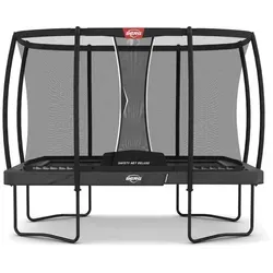BERG Ultim Champion Regular 330 Grey - Rechteckiges Trampolin mit Safety Net Deluxe - Trampolin für sportliche Höchstleistungen, kompakte Größe mit AirFlow Pro Sprungmatte und TwinSpring-Federn für kontrollierte Sprünge. Ideal für Familien und Akrobaten.