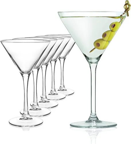 SAHM Martiniglas Martini Gläser 6er Set - 225ml Martini Glas, Cocktailgläser, Sensorik Glas