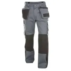 Zweifarbige Arbeitshose DASSY® Seattle mit Holstertaschen, ZEMENTGRAU/SCHWARZ, Gr. 50 - Robuste Arbeitshose mit praktischen Holstertaschen und Kniepolstertaschen. Ideal für den Einsatz im Handwerk, mit verstärktem Material und durchdachtem Design für optimalen Komfort und Funktionalität.