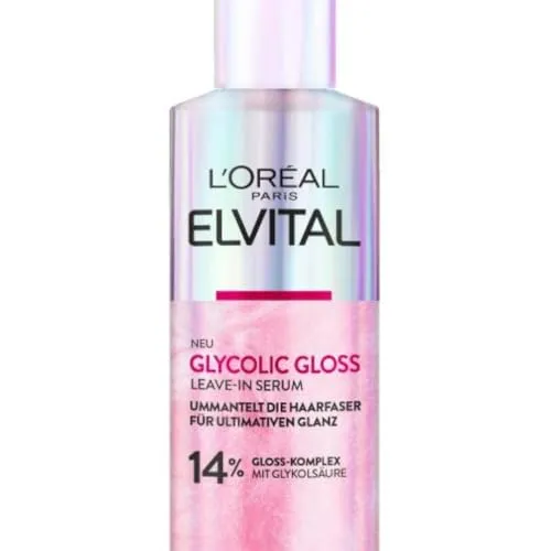 L'Oréal Paris Elvital Glycolic Gloss Serum für glanzloses und stumpfes Haar, Haarpflege für intensive Geschmeidigkeit und ultimativen Glanz, Leave-In Serum, regenerierend, mit Glykolsäure, 150ml