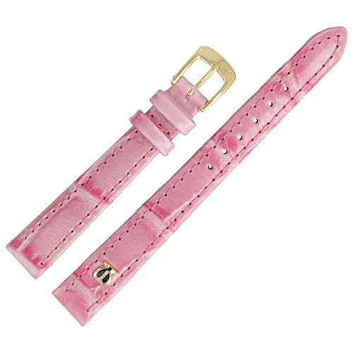 MARBURGER Uhrenarmband 12mm Leder Rose Gold Alligator Prägung Mit Naht - Montage Set 5281243000220