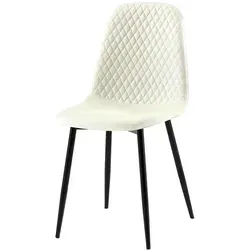 CLP Esszimmerstuhl Giverny Samt - Gepolsterter Stoffstuhl mit Bodenschonern - Esszimmerstuhl mit hohem Sitzkomfort, belastbar bis 150 kg und pflegeleichtem Samtstoff. Ideal für stilvolle Essbereiche.