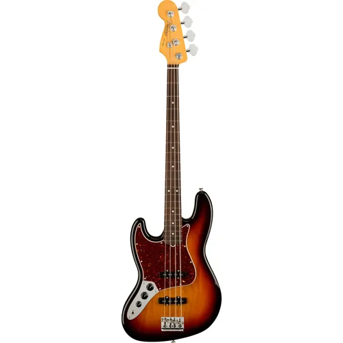 Fender American Professional II Jazz Bass Lefthand RW 3-Color Sunburst - Professioneller Linkshänder Jazz Bass mit Erlekorpus und 5-fach geschraubtem Ahornhals. Ausgestattet mit Fender V-Mod II Pickups für vielseitige Klänge und hohem Spielkomfort.