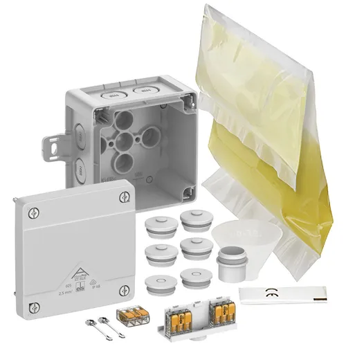 Spelsberg Abzweigkasten 40246001 IP66/IP68 92x92x60mm - Oberputz-Abzweigdosen, hochgradig wasserdicht (IP68), ideal für Installationen in Überschwemmungsgebieten und ungeschützten Außenbereichen.