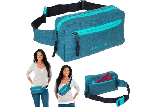 ELEPHANT Bauchtasche - Outdoor Gürteltasche für Damen und Herren - Gürteltasche für Reisen und Outdoor-Aktivitäten, windabweisend und pflegeleicht aus 100% Polyester, mit praktischen Fächern für Handy und Wertsachen.