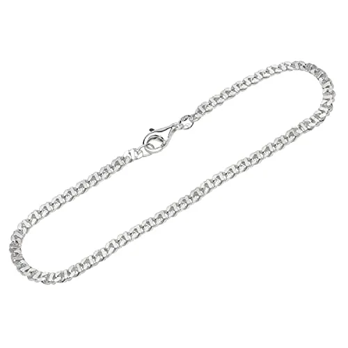 NKlaus Armband 925 Sterling Silber 19cm Panzerkette 4 fach geschliffen Herren Armkette 12591