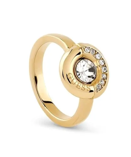 GUESS Damenring Coin Pave Solitär Silberfarben JUBR05379JWYG54 Ringgröße 54/17,2