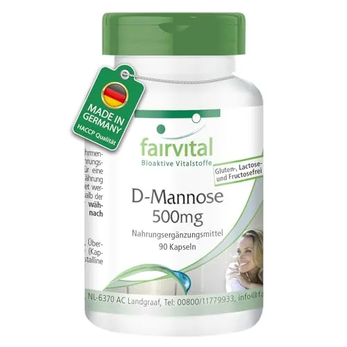 Fairvital | D-Mannose Kapseln 500mg - 90 Kapseln - HOCHDOSIERT - natürliches Monosaccharid