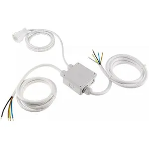 Heitronic Küchenanschlussbox 500657 - Praktische Anschlusslösung - Oberputz-Abzweigdosen mit 2 m Herdanschlusskabel und 5 m Kochfeld- sowie Backofenanschlusskabel für eine einfache und sichere Installation in der Küche.