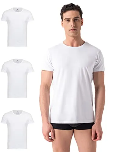 Burnell & Son Herren T-Shirt 3er Pack - Stretch Kurzarm Shirt - Herren-Unterhemden aus hochwertiger, atmungsaktiver Baumwolle, ideal als Unterziehshirt oder Business Shirt. Super weich und langlebig für maximalen Komfort.