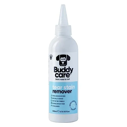 Buddycare | Tränen-Entferner für Hunde | schnell wirkende Fleckenentferner für Hunde | Formel natürlichen Ursprungs | ausgewogener pH-Wert, 200 ml (1 Pack)