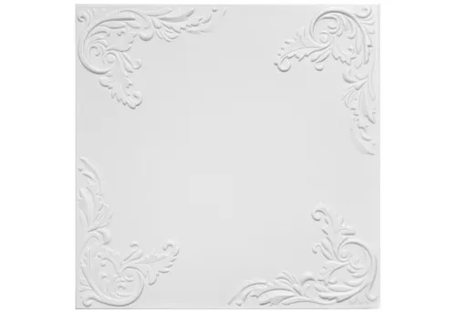 Hexim Wanddekoobjekt NR.101 (Deckenplatten 50x50cm Styroporplatten weiß XPS Styropor, Deckenpaneele Feuchtraum Deckenverkleidung, 2qm)