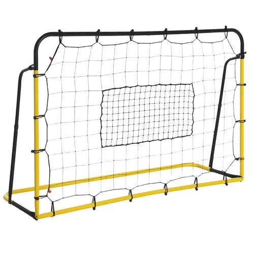 HOMCOM Kickback Fußball Rebounder Tor - Fußballtore: Ideal für das tägliche Training in Fußball, Basketball und Baseball, verstellbarer Winkel für vielseitigen Spaß und verbesserte Ballfähigkeiten.
