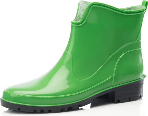 Ladeheid Damen Kurze Gummistiefel LA-930 (Grün, 40) - Wasserdichte Damen Gummistiefel - Komfort und rutschfeste Sohle für sicheren Halt bei jedem Wetter, ideal für Gartenarbeit oder Spaziergänge im Freien.