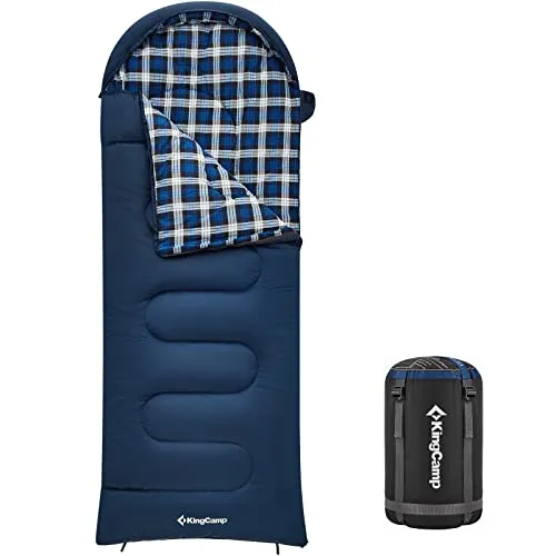 KingCamp Cloud 300 Kinderschlafsack XL - Winter Decken Schlafsack - Deckenschlafsäcke für große Kids, extra breit und warm mit stark isolierendem Material. Vielseitig nutzbar als Schlafsack oder Decke, inklusive Kompressionspacksack.