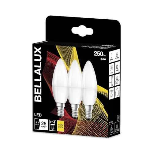 BELLALUX LED-Lampe, Sockel E14, Warmweiß (2700K), Matt, Kerzenform, Ersatz für herkömmliche 25W-Glühbirne, Doppel-Pack