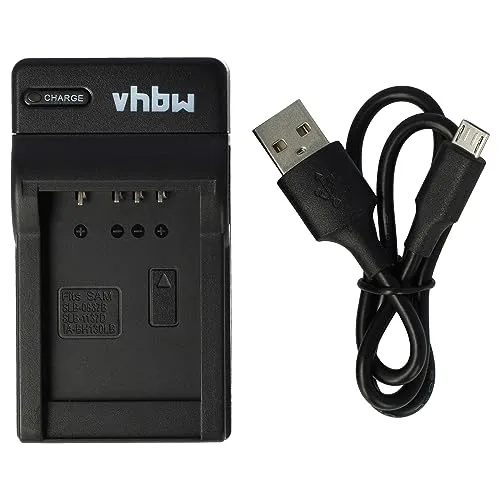 vhbw USB Ladegerät kompatibel mit Samsung SLB-0837B, IA-BH130LB Kamera Camcorder/Akku - Ladeschale, Ladeanzeige, 4,2 V
