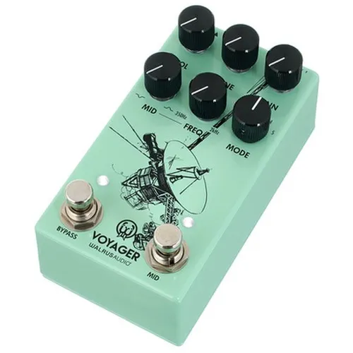 Walrus Audio Voyager MKII Seafoam Overdrive - Effektgerät für Gitarre & Bass mit erweitertem Funktionsumfang, fußschaltbarem parametrischen EQ und 5 wählbaren Modi für maximale Klangvielfalt.