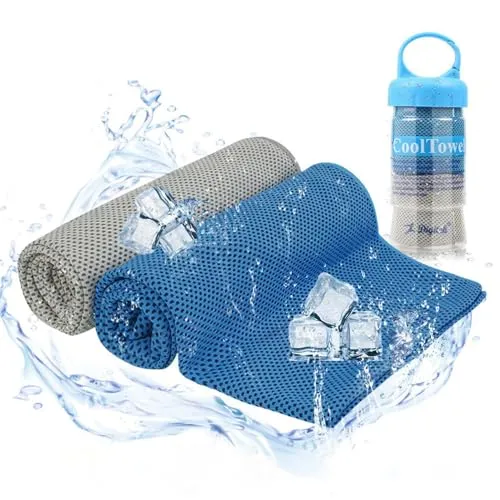 Zodight Kühltuch Kühlhandtuch Set Sofortige Relief Eiskalt Kühlen Handtuch Atmungsaktives Mesh Schweißsaugfähig Für Fitness Gym Golf Yoga Laufen Sports Übung Sommer Heißes Wetter Outdoor