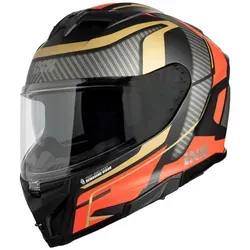 IXS 912 SV 2.0 Blade Integralhelm - Matt Schwarz/Rot/Grau/Gold - M - Motorradhelm mit Panorama Sichtfeld, integrierter Sonnenblende und herausnehmbarem, waschbarem Innenfutter für höchsten Komfort und Sicherheit.