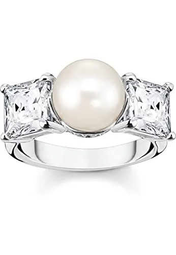 THOMAS SABO Damen-Ring Perle und Weiße Steine in silber von THOMAS SABO