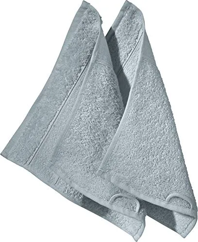 Erwin Müller Seiftuch Karlsruhe 2er- Pack 100% Baumwolle hellgrau Größe 30x30 cm - extrem saugstark, leicht, flauschig weich, hautschmeichelnd (weitere Farben)