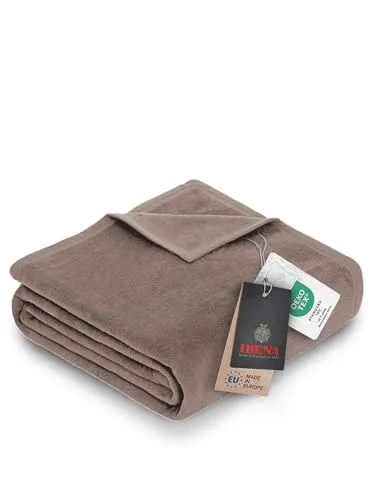 IBENA Wohndecke Luxus, espresso - Wohndecke in edlem unifarbenem Design, aus hochwertigem Material mit Veloursband-Einfassung, ideal für gemütliche Abende. Pflegeleicht und trocknergeeignet.